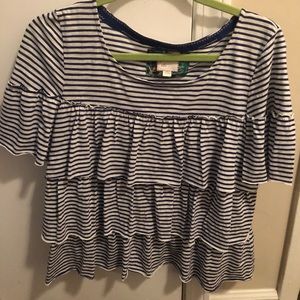 J crew ruffled layered top